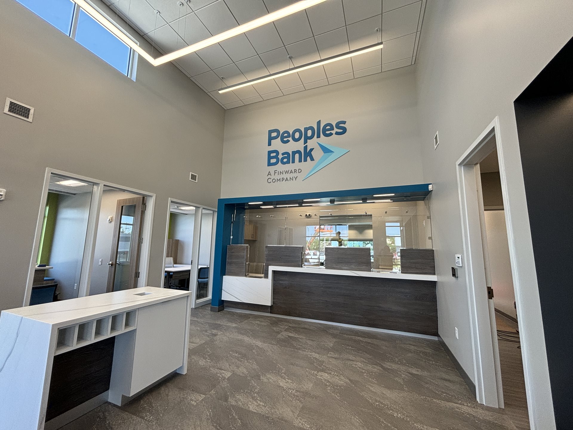 Interior of the newly rennovated Midlothina Banking Center